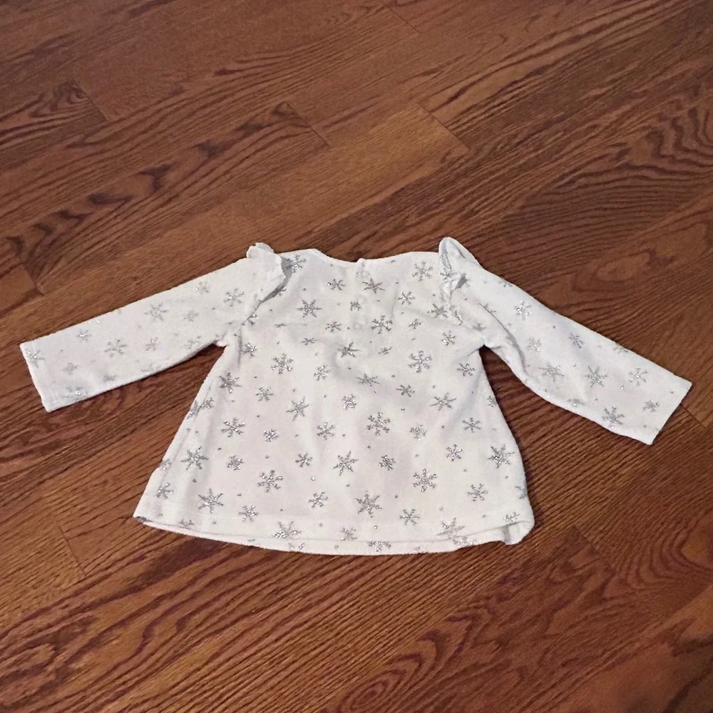 Carter’s | Fleece Sparkly Snowflake Shirt With Fun Penguin